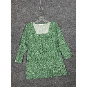 Susan Graver Womens Printed Liquid Knit Fit And Flare Tunic Top Sz Medium Petite